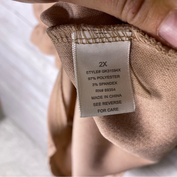 Madison + Hudson Blush Pink Ruched Ruffle Top Plus Size 2X - Picture 5 of 5